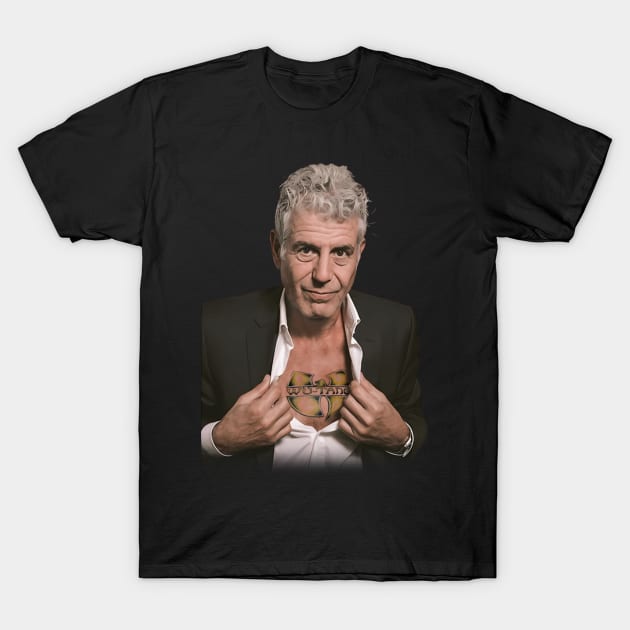 Anthony Bourdain Wu T-Shirt by misuwaoda